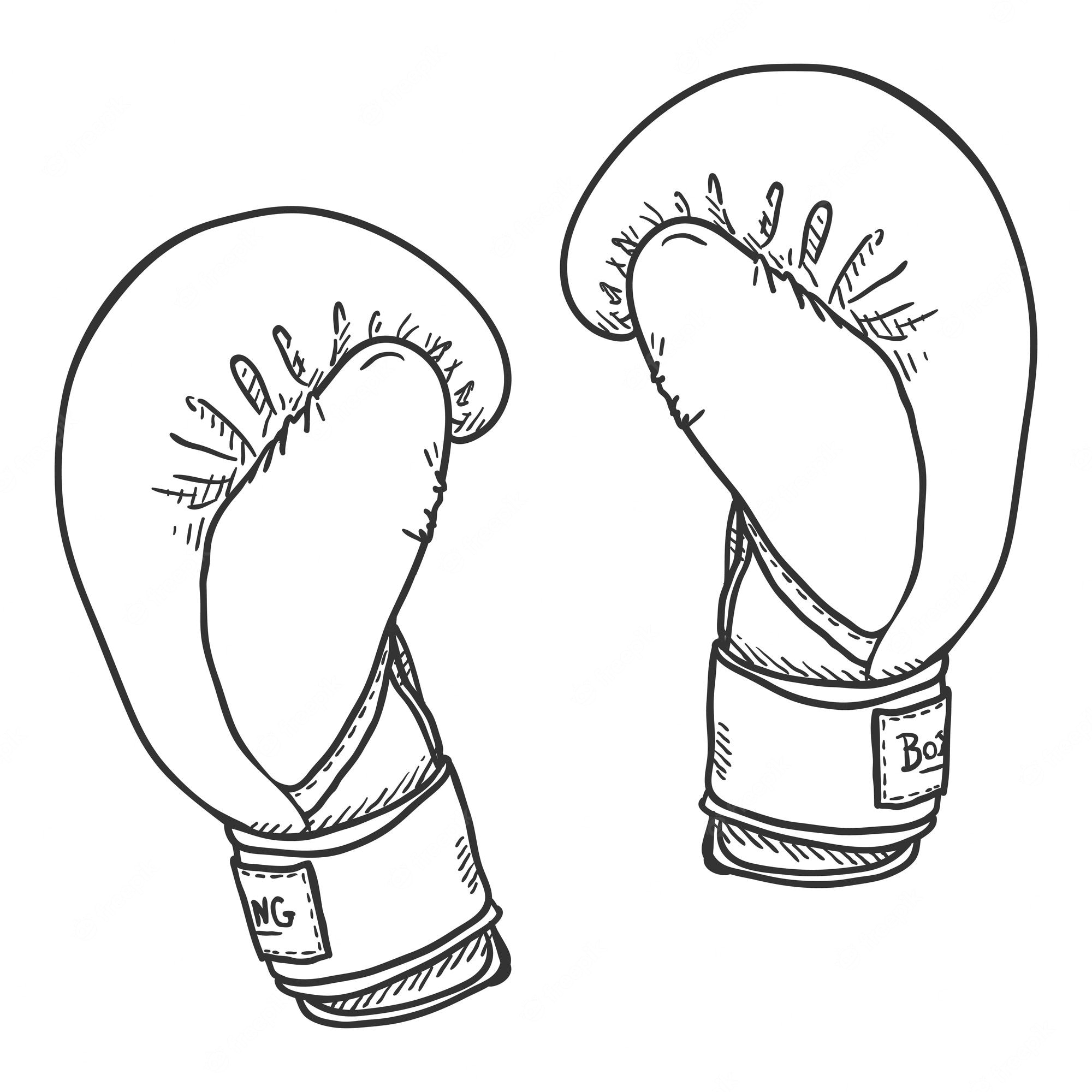 Vector sketch pair of boxing gloves