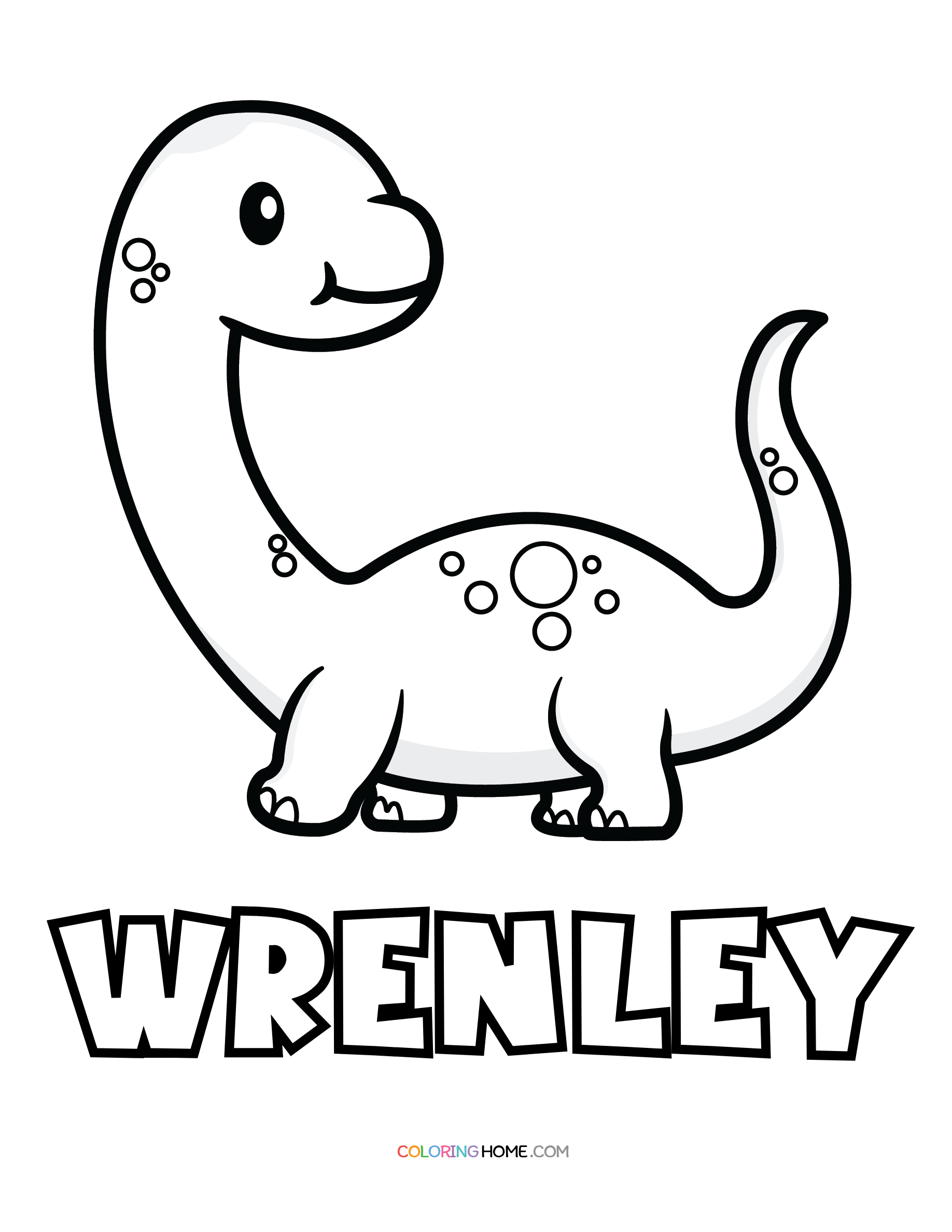 Wrenley dinosaur coloring page