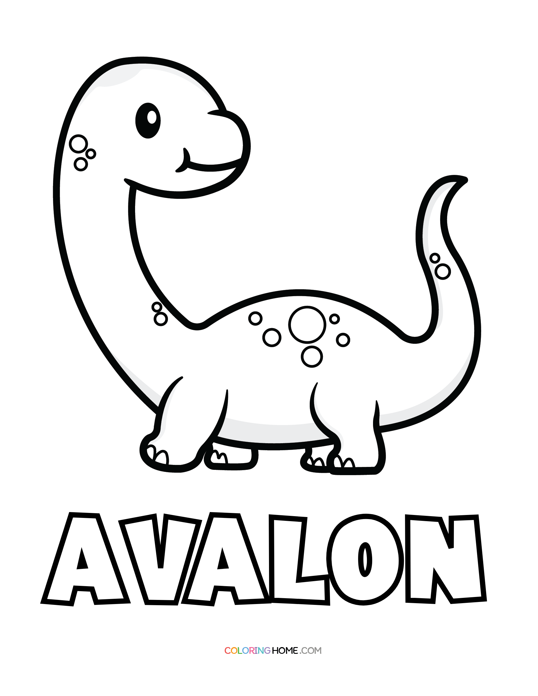 Avalon dinosaur coloring page