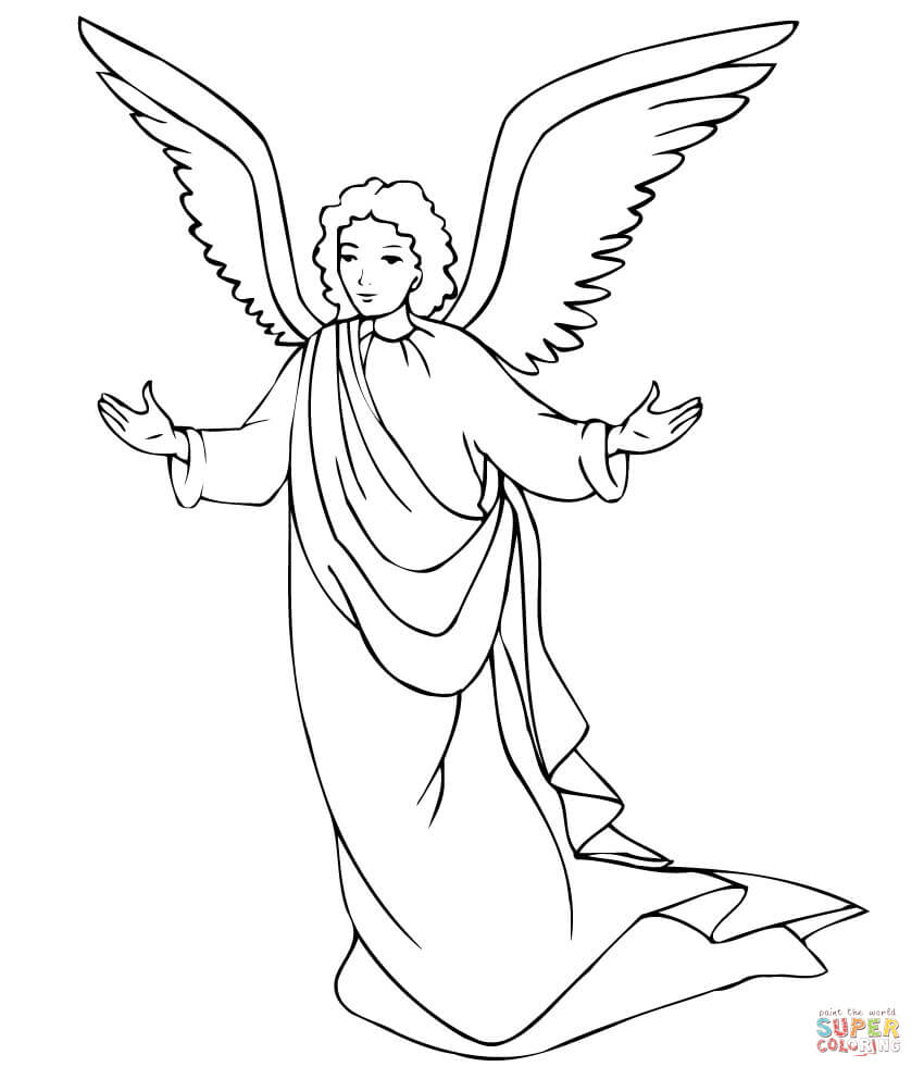 Guardian Angel coloring page | Free Printable Coloring Pages