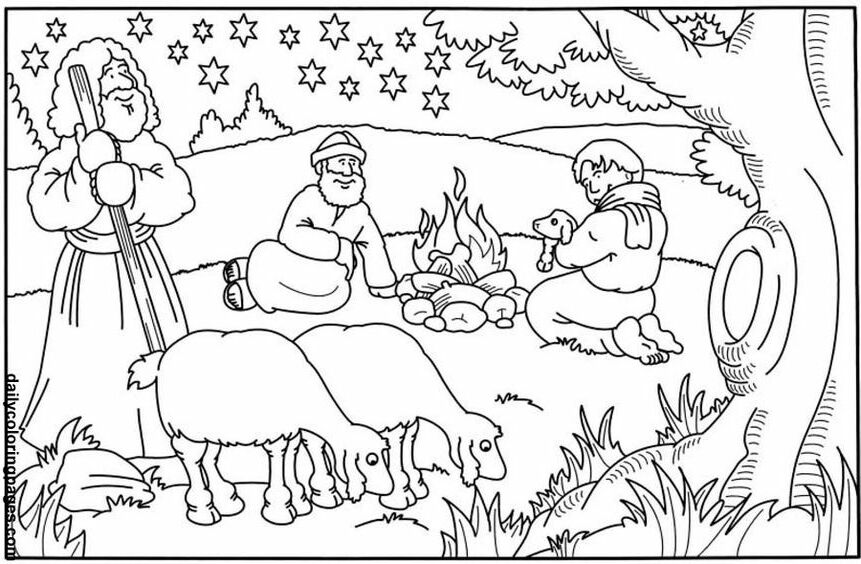 shepherds-christmas-coloring-pages | Bijbel: Jezus geboren ...
