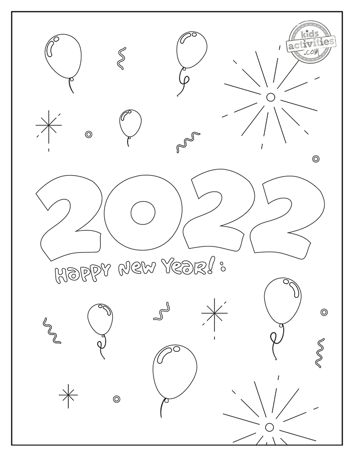 Get Festive with New Year 2022 Coloring Pages | Kids Activities Blog