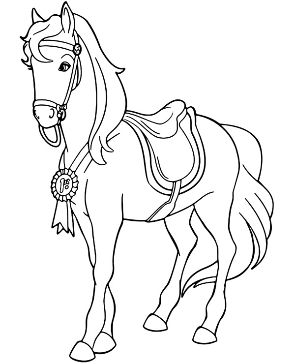 Barbie's horse coloring page - Topcoloringpages.net