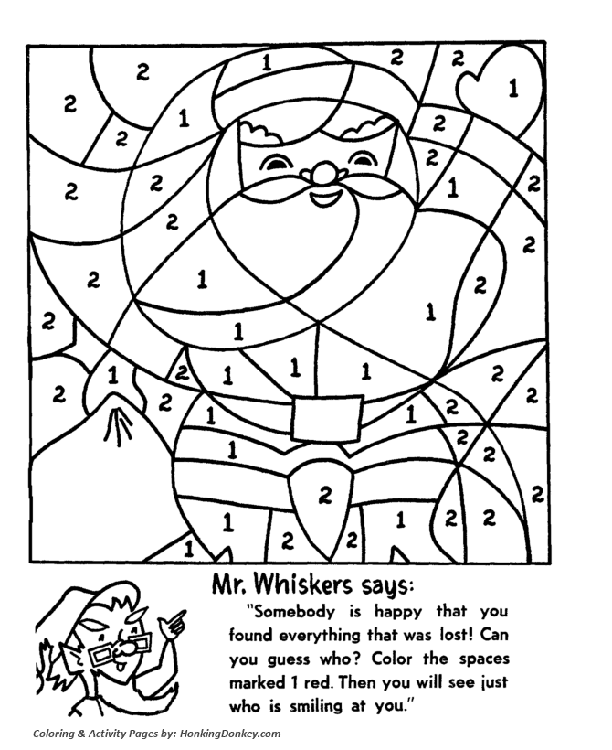 Coloring Pages: Christmas Activity Pages Christmas Santa Color By ...