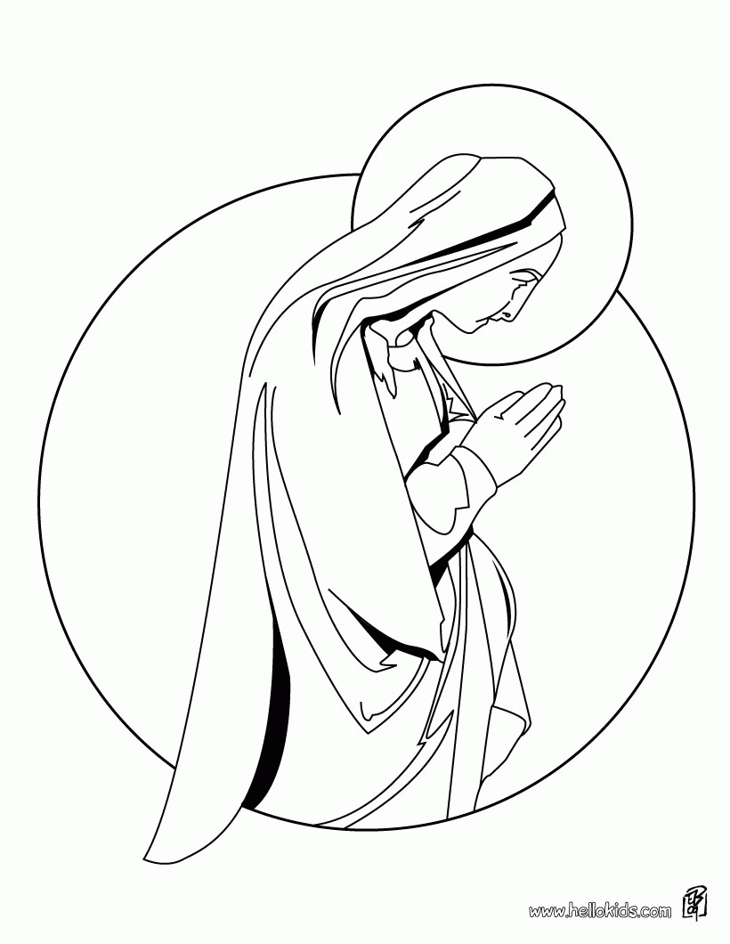 CHRISTMAS CRIB coloring pages - The Christ Child and his Mother Mary
