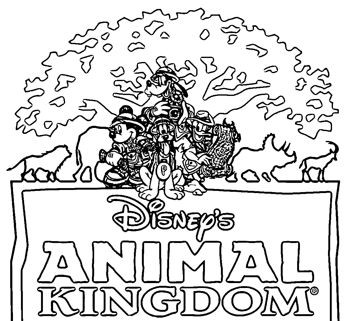 Animal Kingdom Disney Text Coloring Page | Wecoloringpage