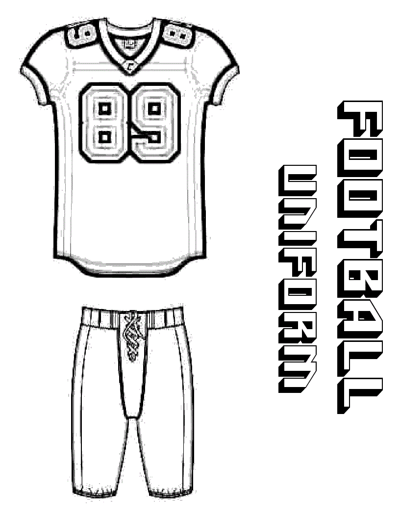 Printable Football Jersey Coloring Page - Coloring Pages for Kids ...