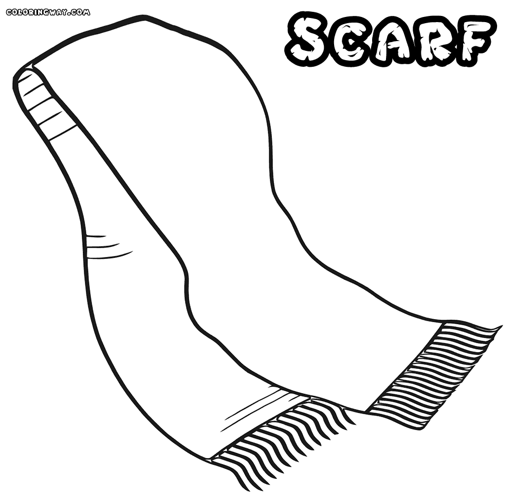 Scarf Coloring Page - Coloring Pages for Kids and for Adults