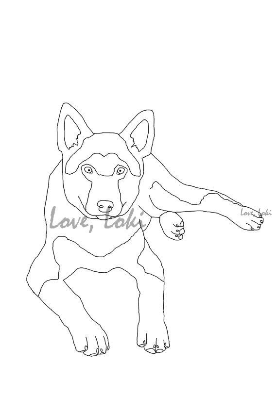 German Shepherd Dog Coloring page Printable Instant by LoveLoki ...