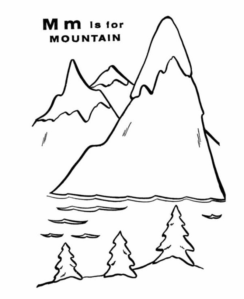 Mountain Free Alphabet Coloring Pages 