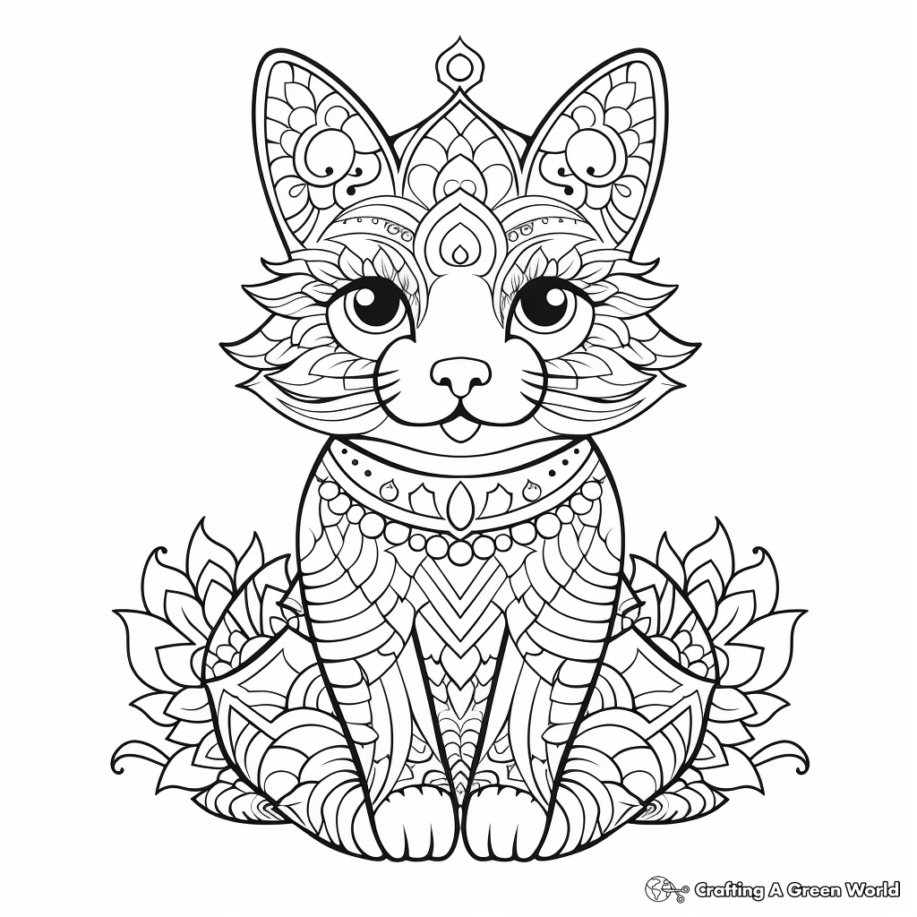 Cat Mandala Coloring Pages - Free ...