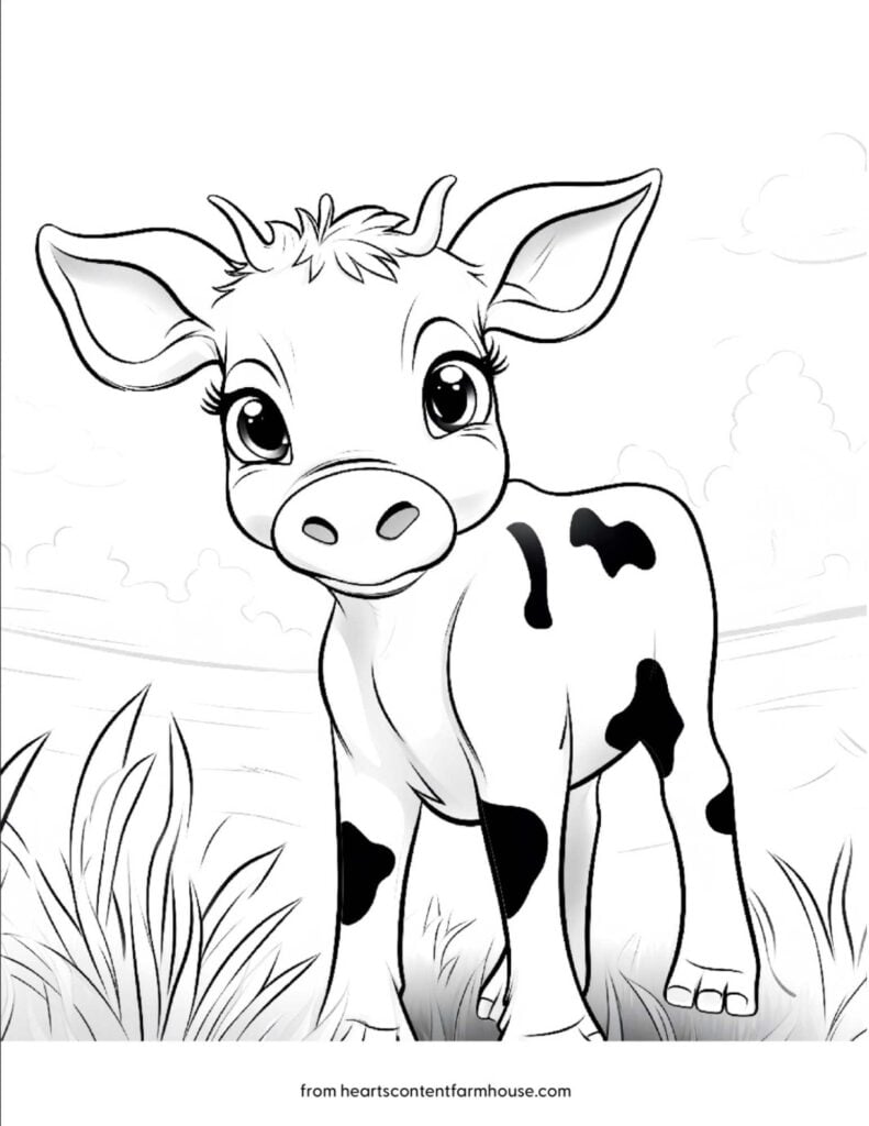 7 Cow Coloring Pages: Easy and ...