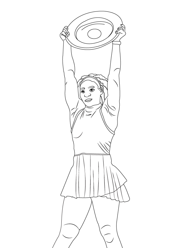 Serena Williams Raising Her Trophy Coloring Page - Free Printable Coloring  Pages for Kids