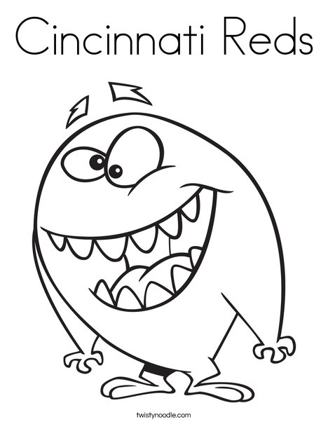 Cincinnati Reds Coloring Page - Twisty Noodle