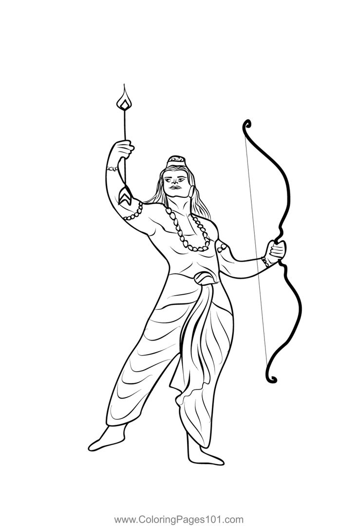 Lord Shri Ram Coloring Page | Coloring ...