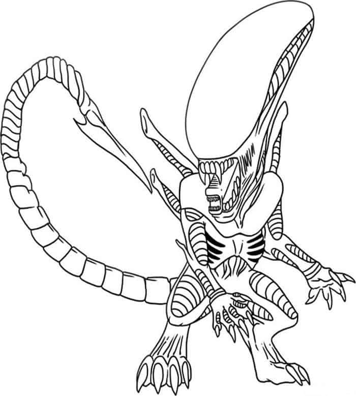Alien Vs Predator Coloring Pages | Alien drawings, Coloring pages, Scary  alien