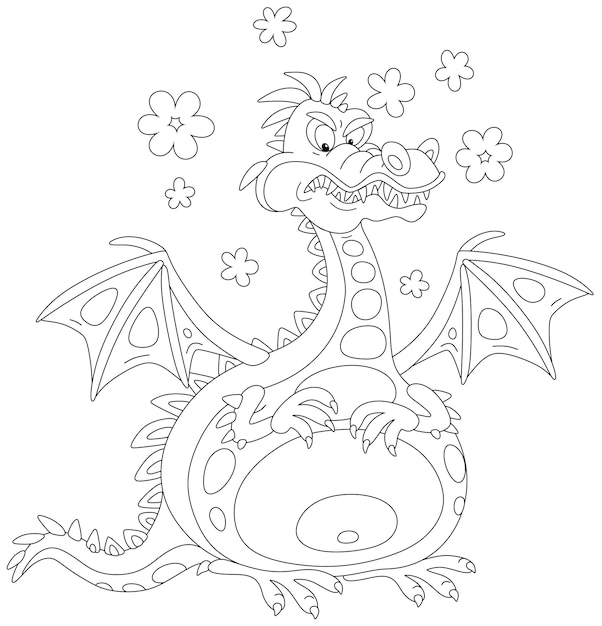 Page 2 | Dragon coloring page Vectors & Illustrations for Free Download |  Freepik