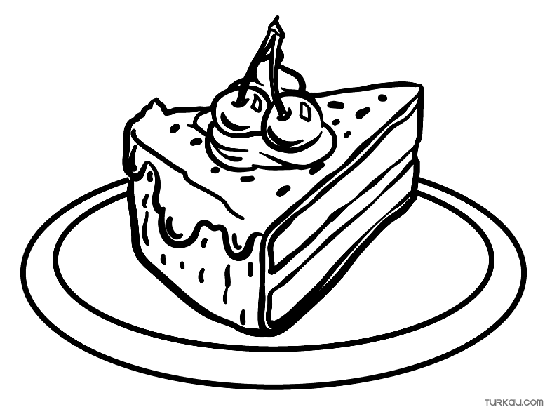 Cute Cake Coloring Page » Turkau