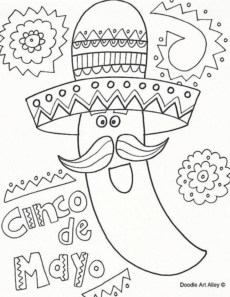 11 Places to Find Free Cinco de Mayo Coloring Pages | Coloring pages, Cinco  de mayo, Coloring pages for kids