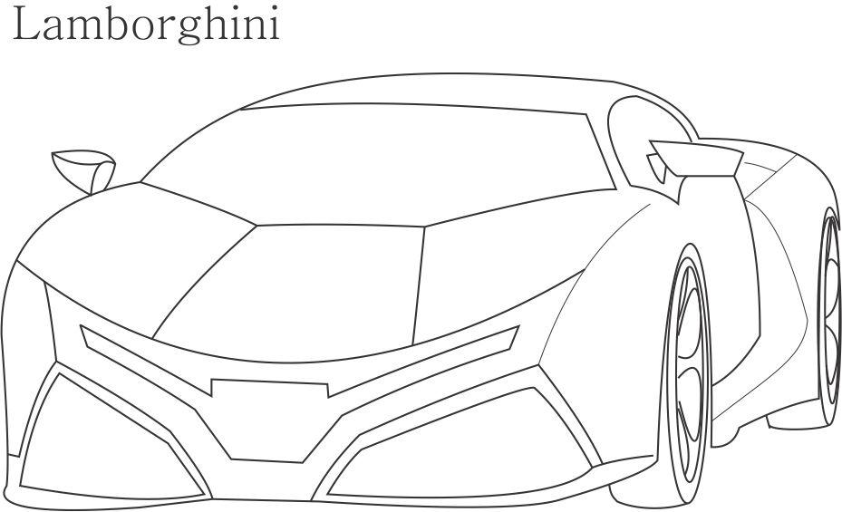 Super car - Lamborghini coloring page for kids