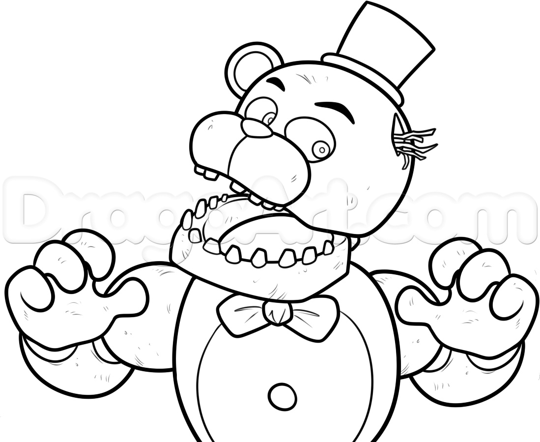 Freddy Fazbear Pizza Coloring Pages