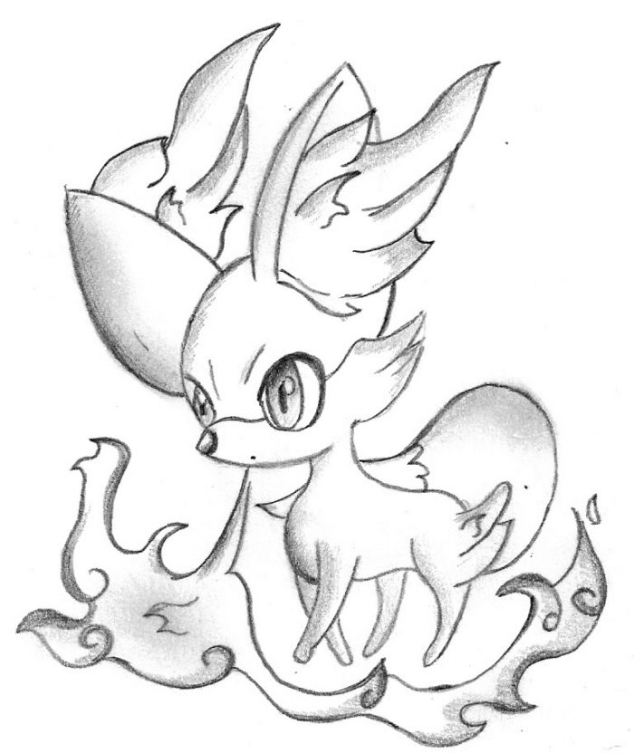 Fennekin Cute Pokemon Coloring Pages