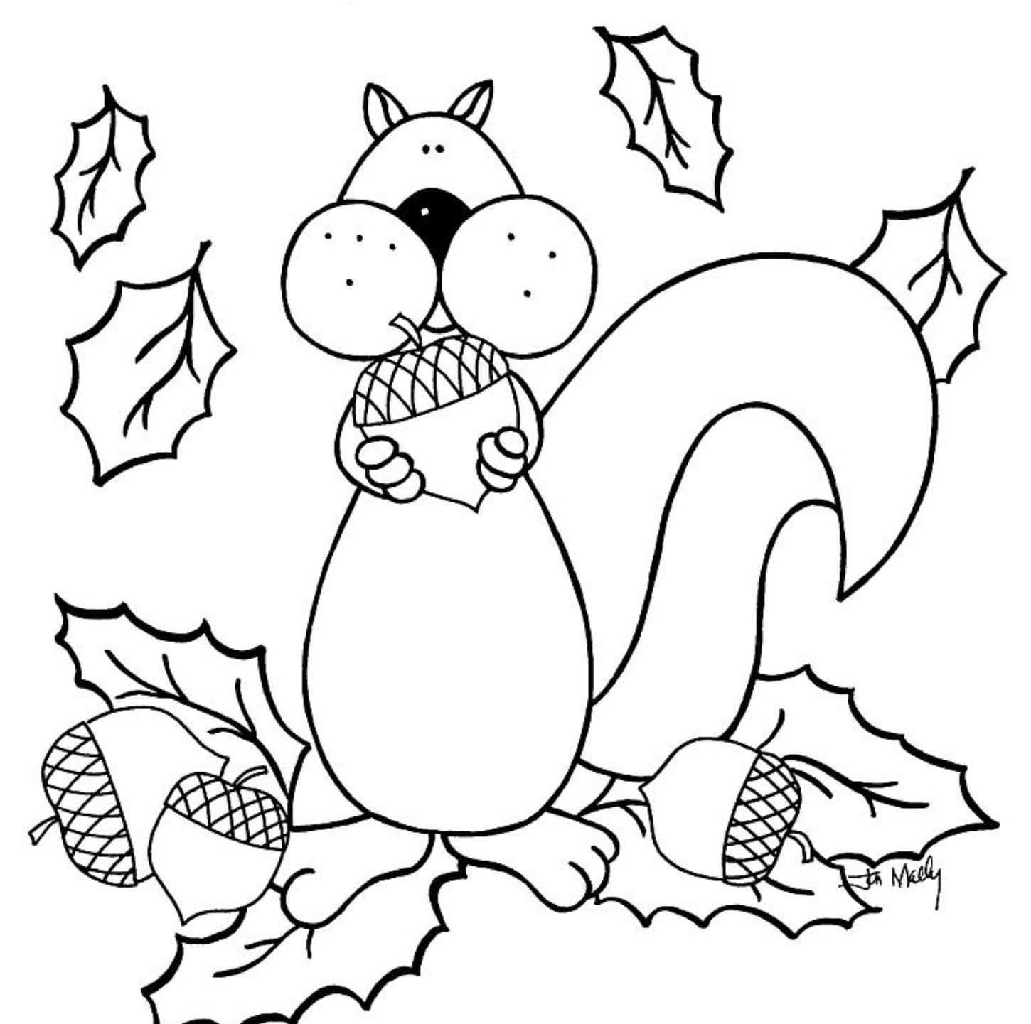 Preschool Squirrel Coloring Pages With | Animal Coloring pages of ...