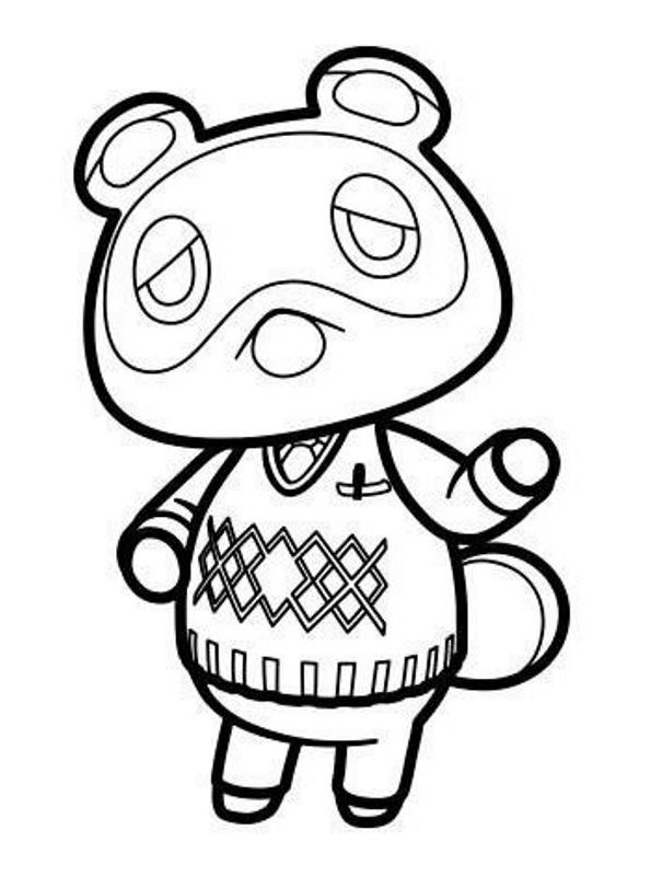 Tom Nook Coloring Pages - Cute Animal Coloring Pages - Coloring Pages For  Kids And Adults