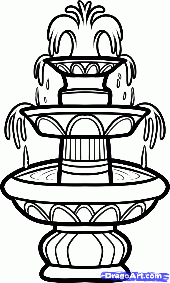 fountain drawing - Clip Art Library