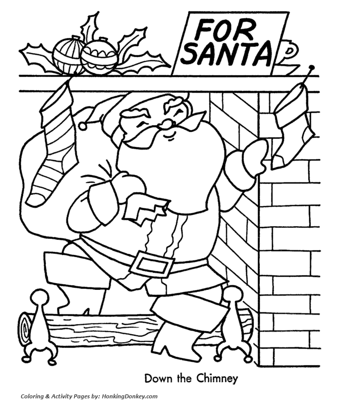 Christmas Santa Coloring Page - Santa ...