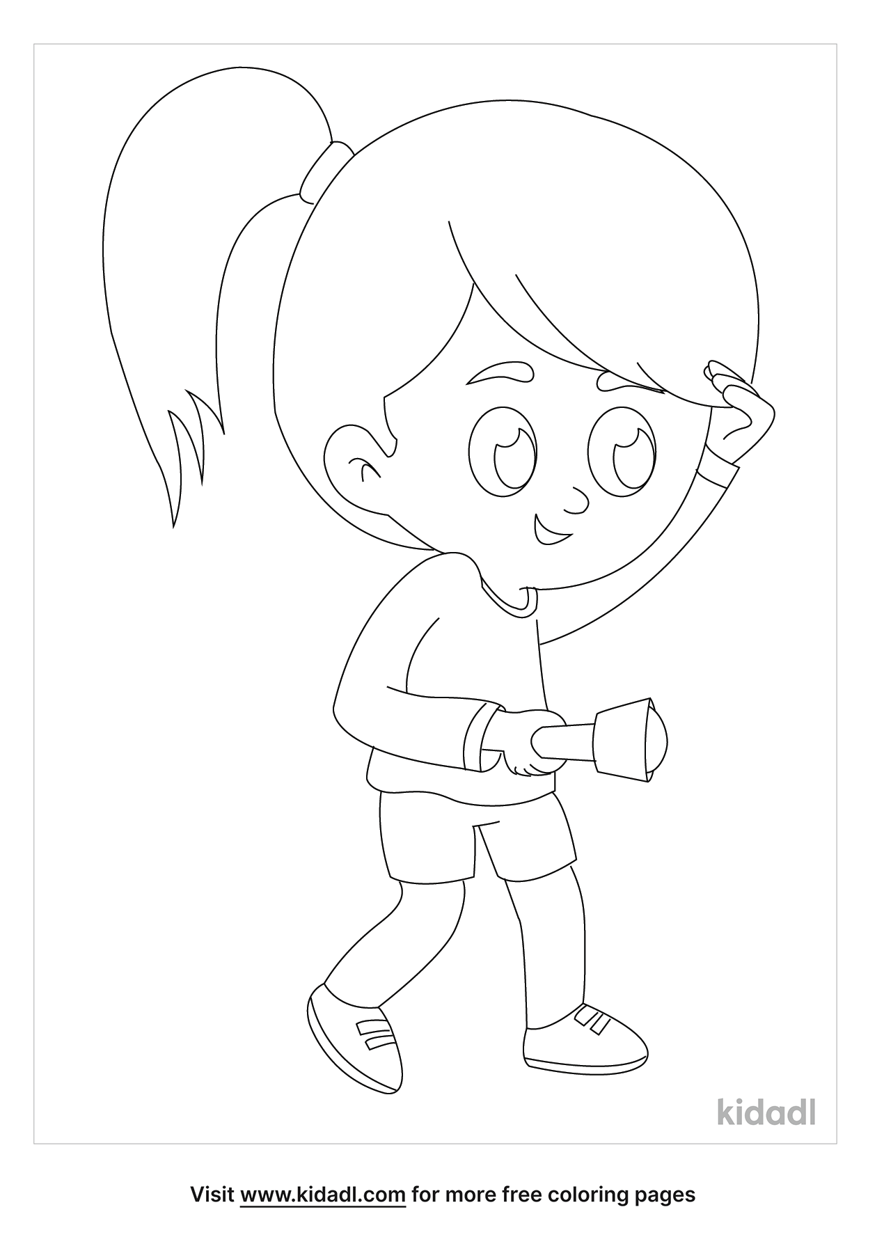 Little Girl Holding Flashlight Coloring Pages | Free People-and-celebrities Coloring  Pages | Kidadl