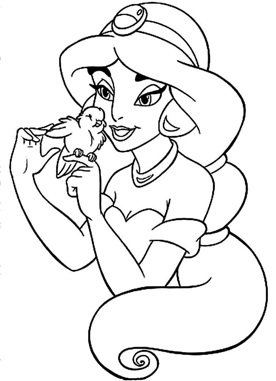 Aladdin and jasmine to download - Aladdin (and Jasmine) Kids Coloring Pages