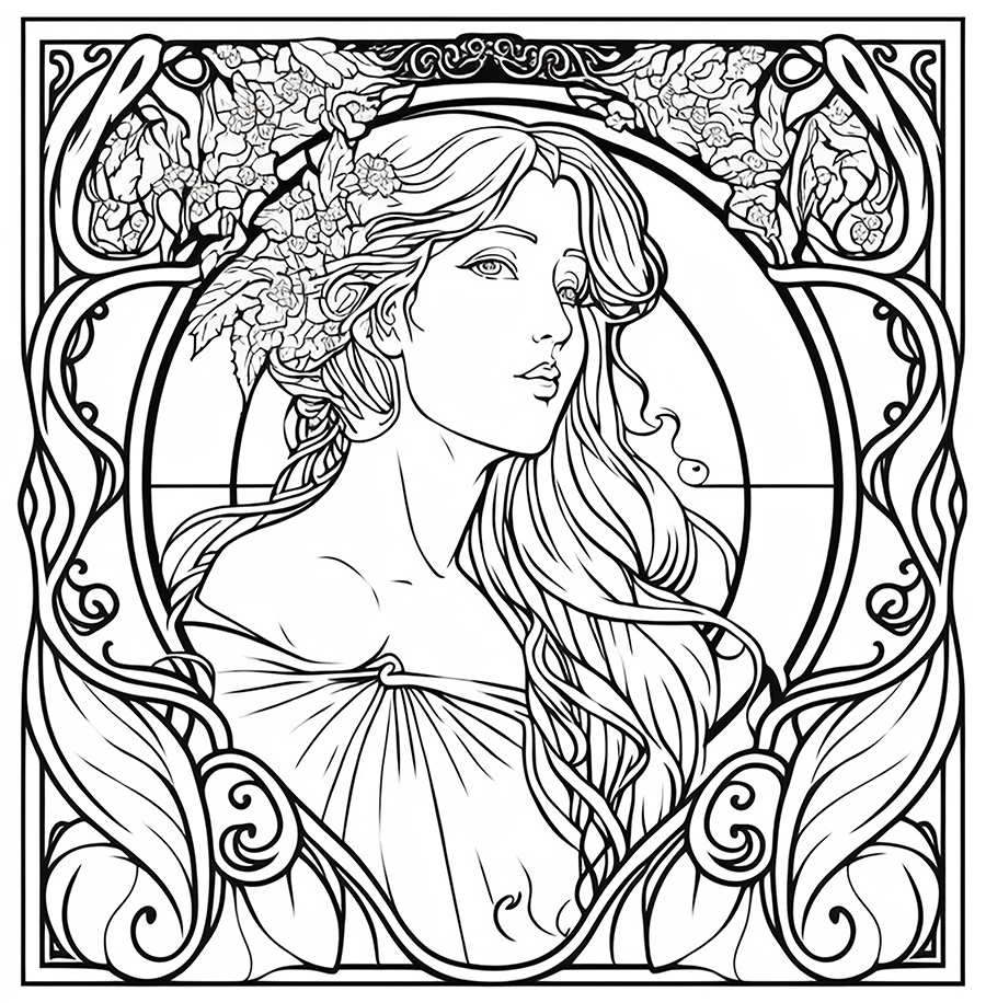 Dreams of Mucha Coloring Book | The Attic Shoppe Trading Co.