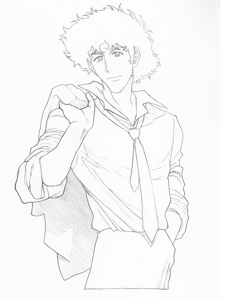 spike spiegel 1 Coloring Page - Anime Coloring Pages