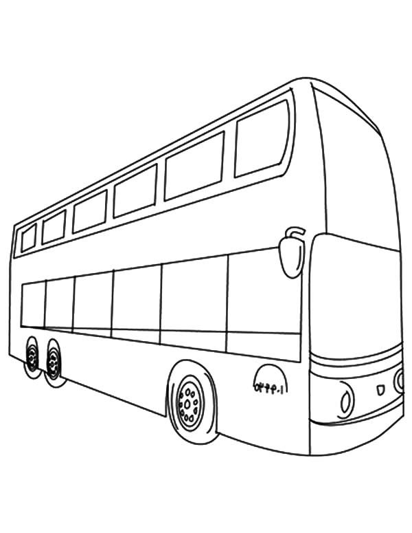Double decker bus line coloring page. Like the KMB bus or CityBus seen in  Hong Kong | School bus, Coloring pages, Transportation unit