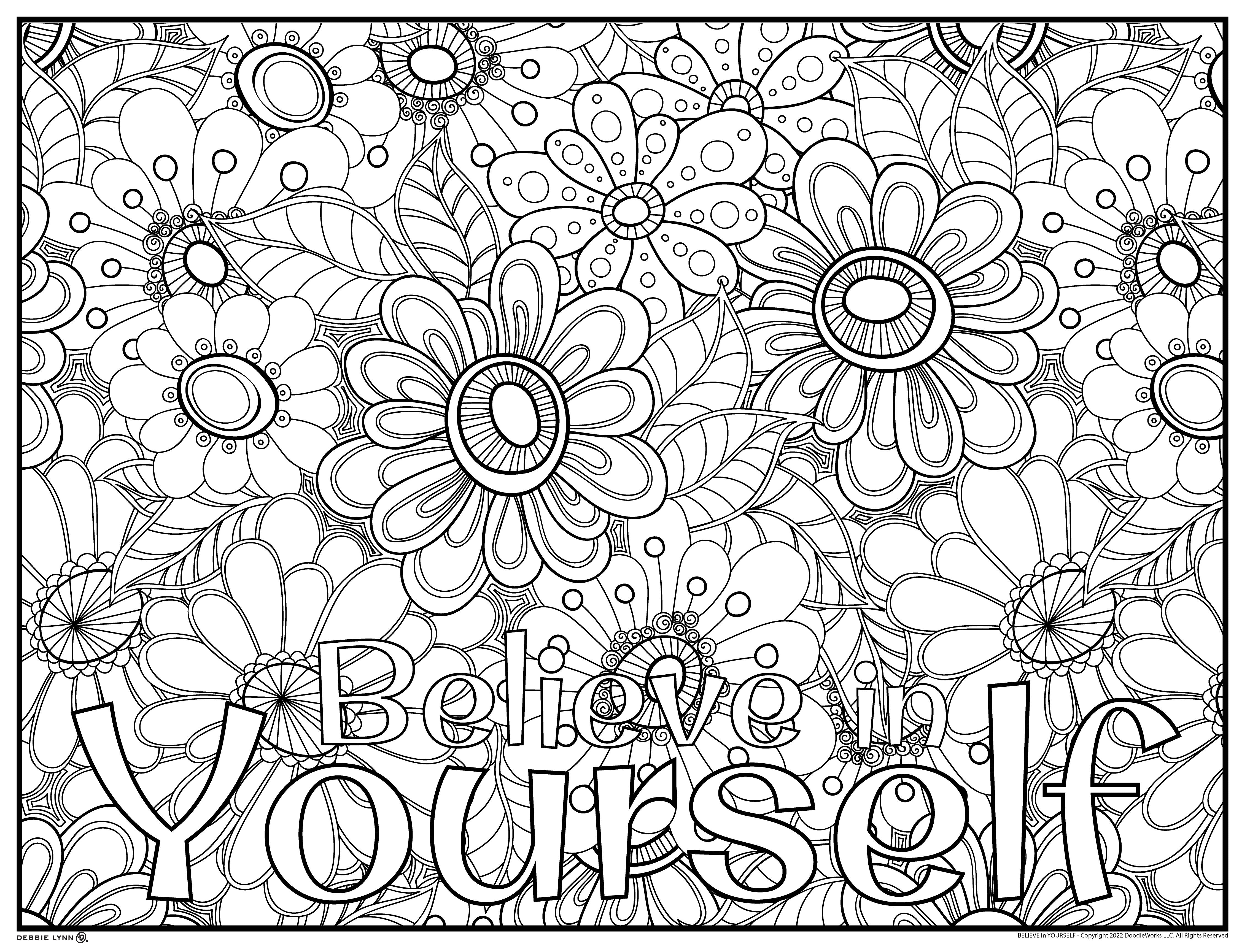 INSPIRATIONAL QUOTES COLORING POSTERS SUPER HUGE 48