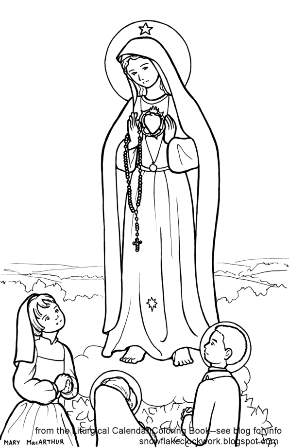 our lady of fatima to color - Clip Art Library