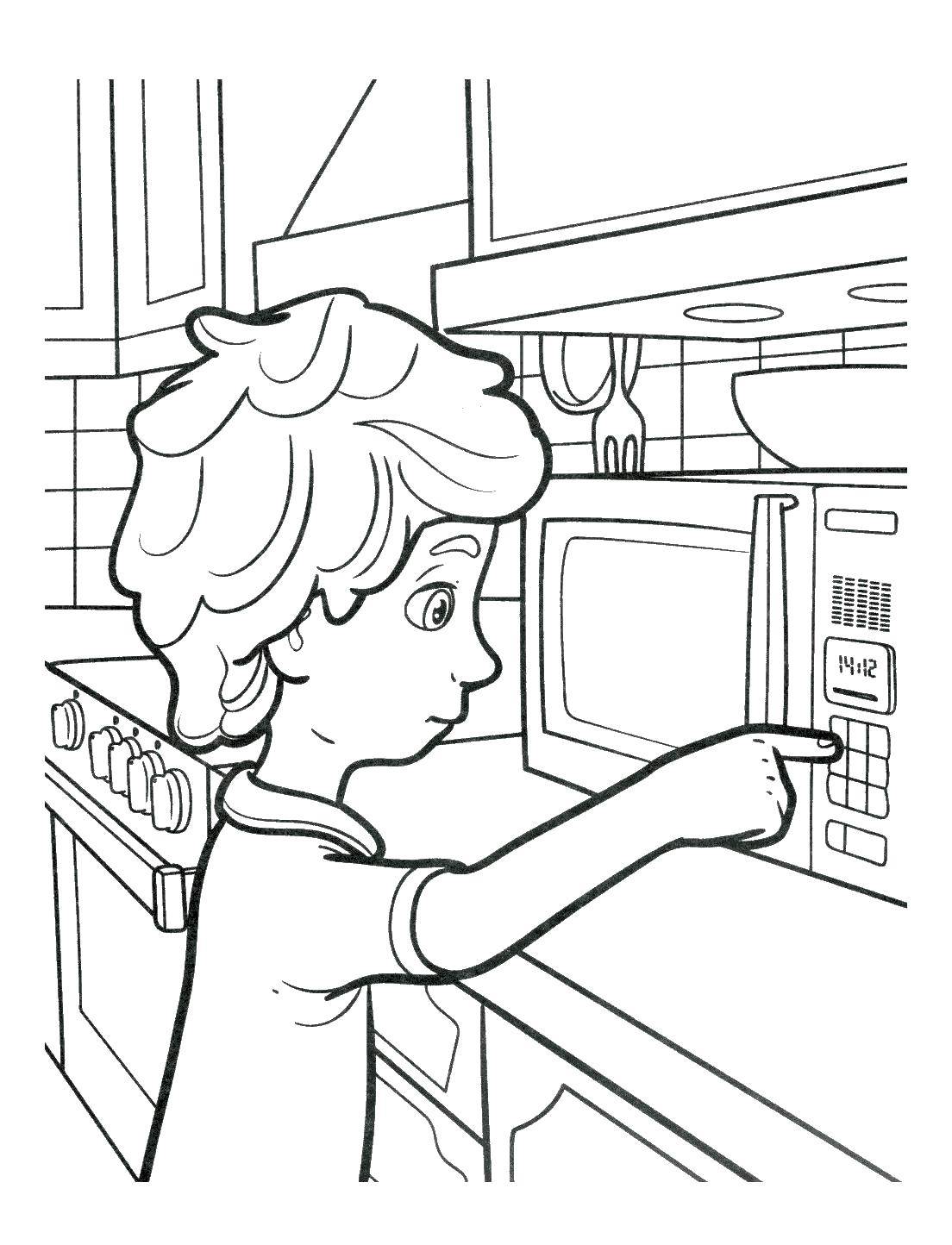 Online coloring pages Coloring page Dimdimich includes microwave fixies,  Download print coloring page.