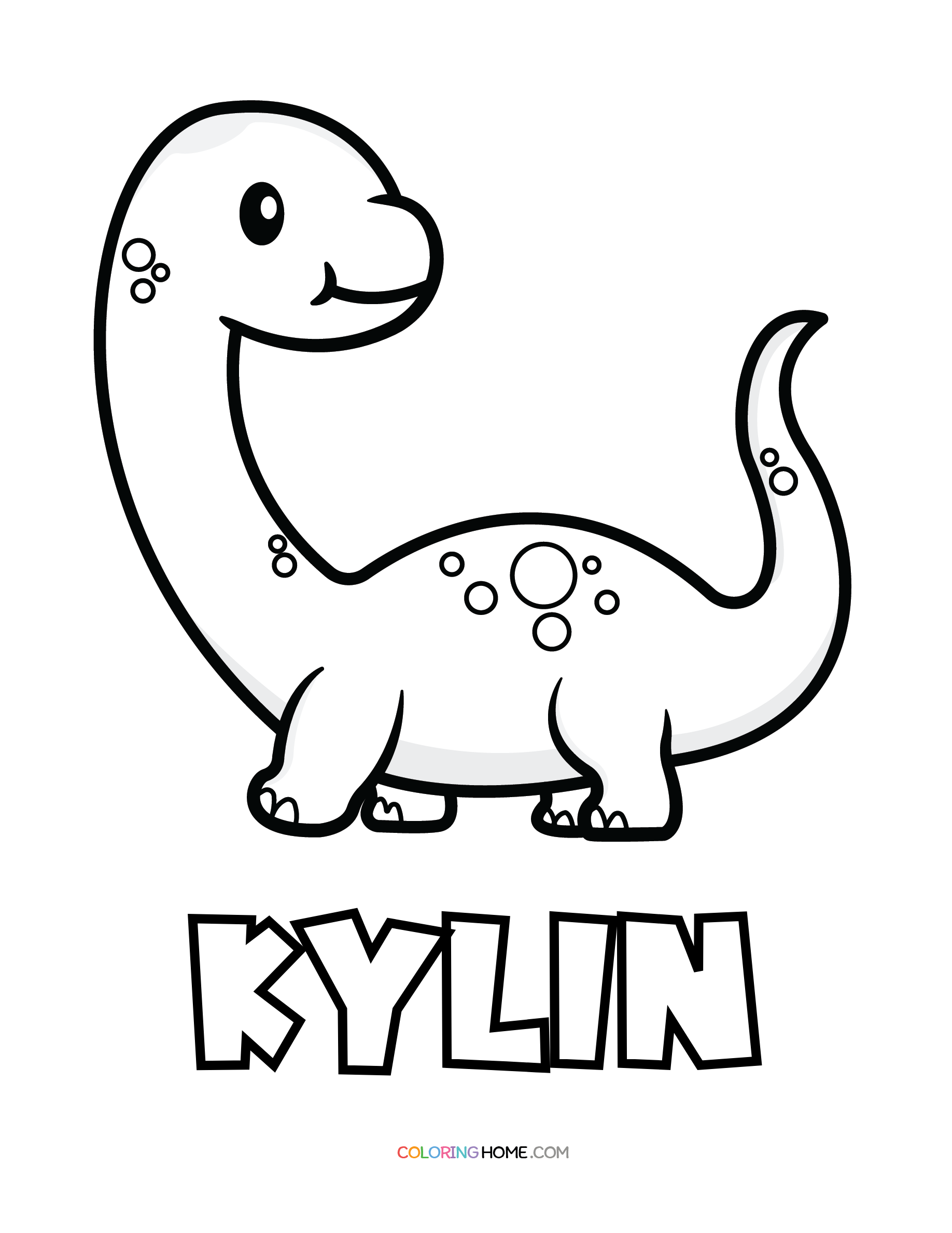 Kylin dinosaur coloring page