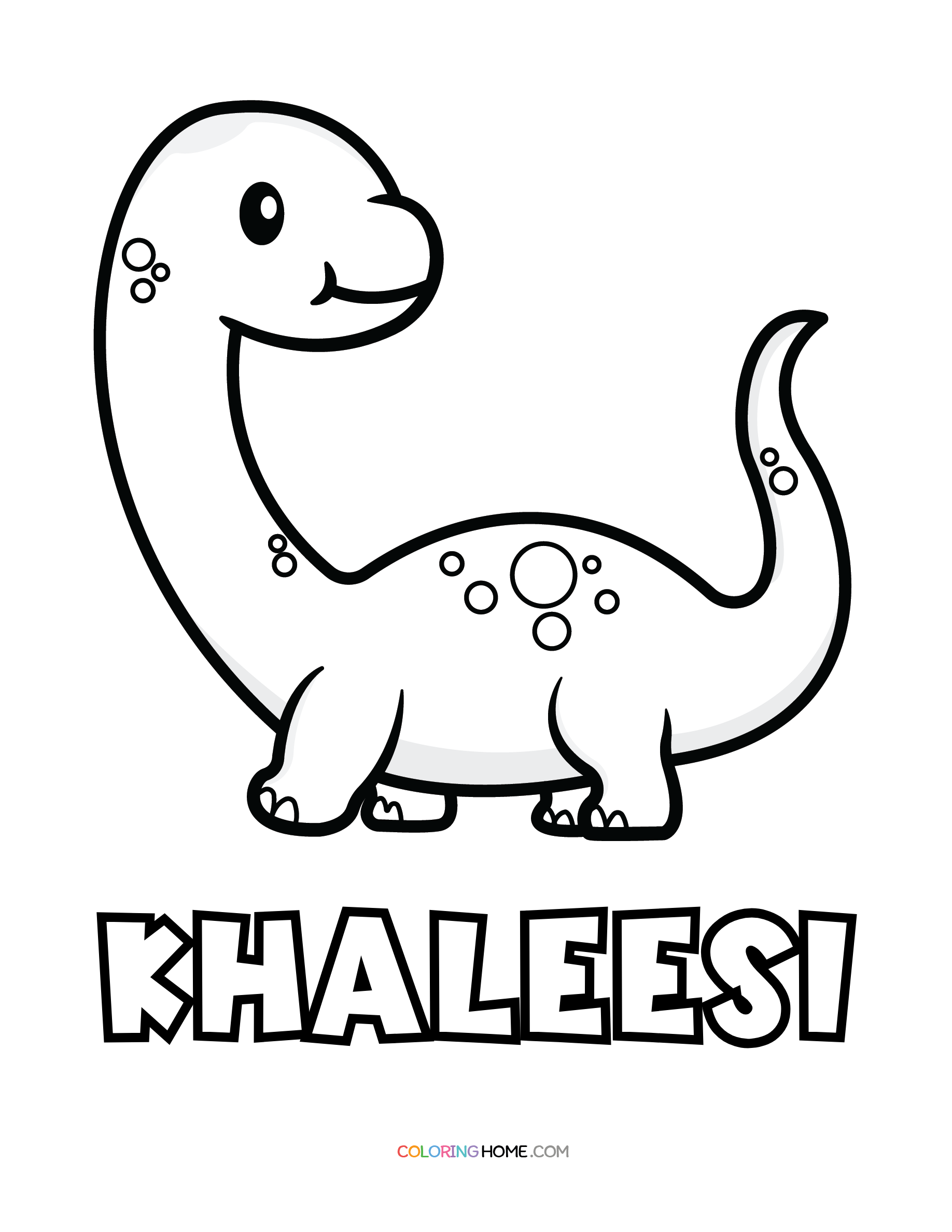 Khaleesi dinosaur coloring page