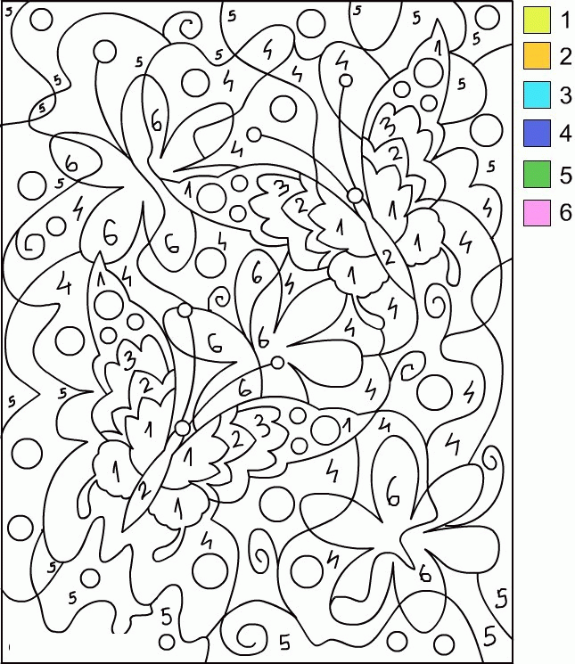 Difficult Color By Number Pages - Coloring Pages for Kids and for ...