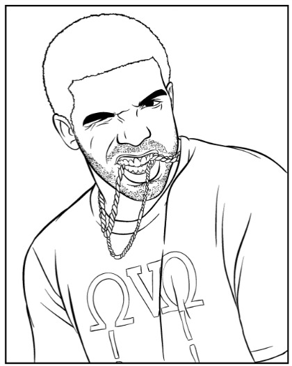 Drake Rapper Coloring Page