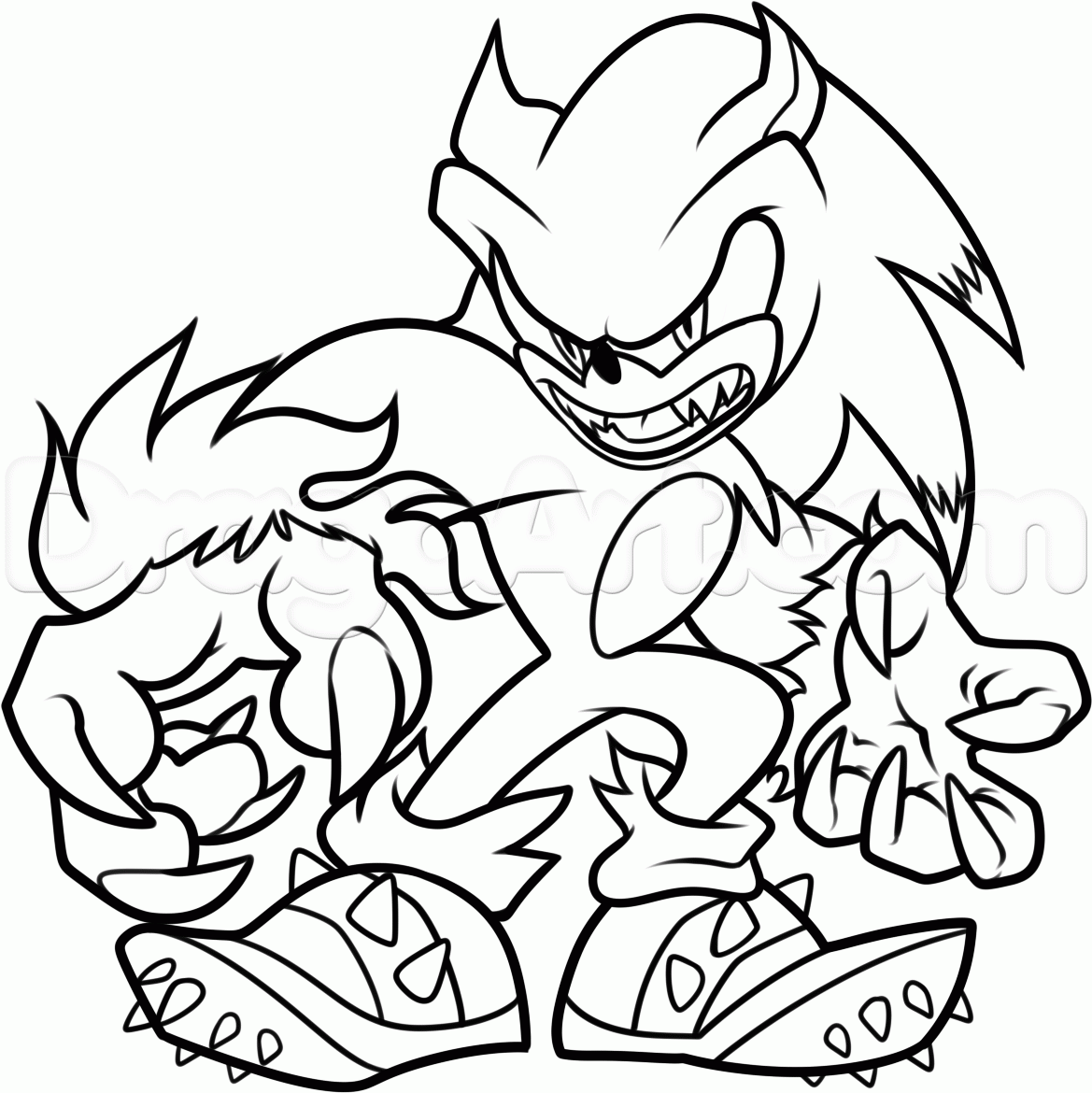 Sonic The Werehog - Coloring Pages for Kids and for Adults