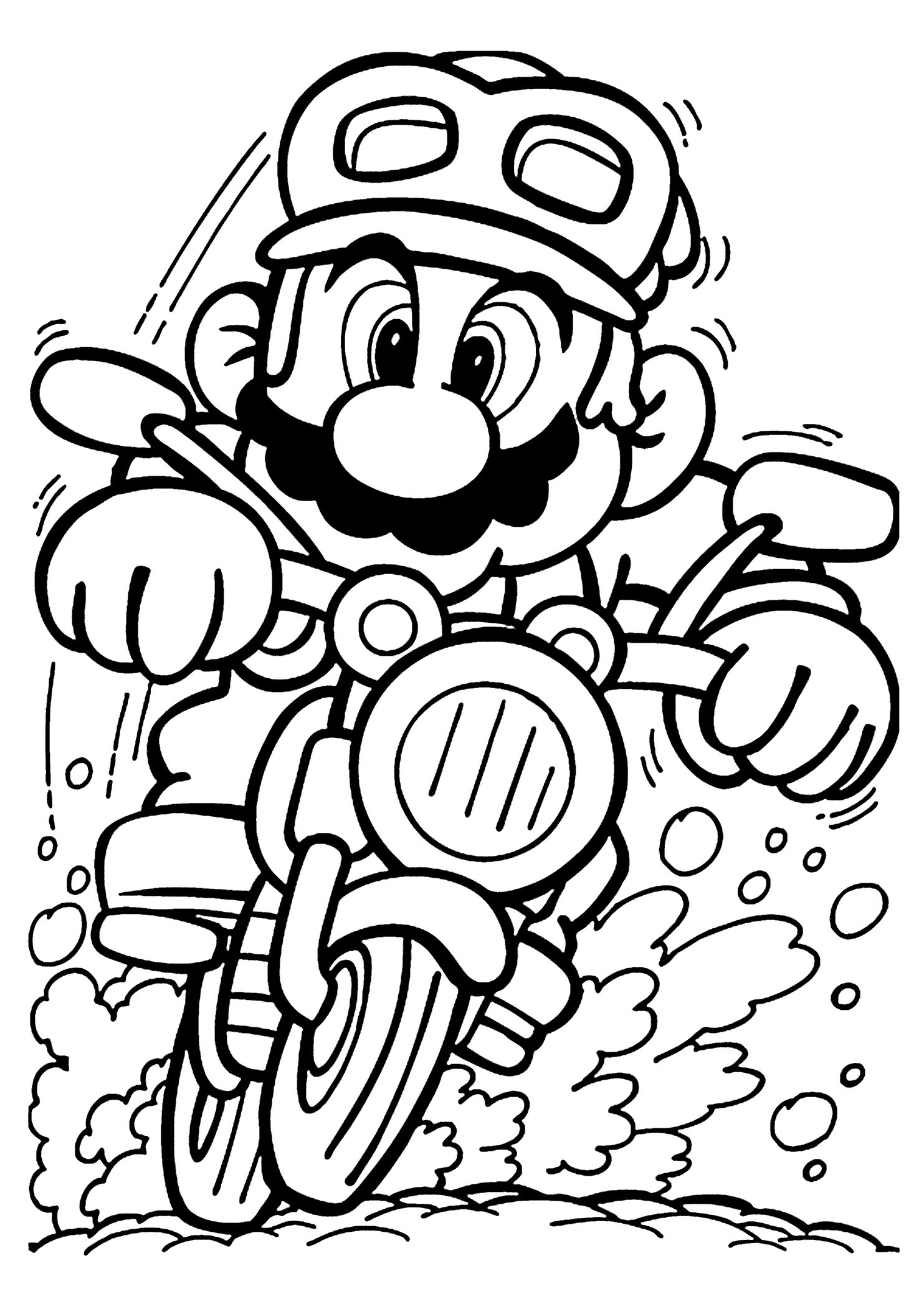 Mario On Motorcycle Coloring Pages For Kids Printable Free ...