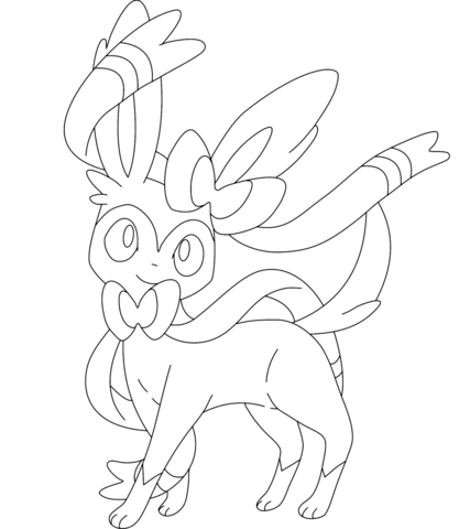 Sylveon coloring page | Free Printable Coloring Pages
