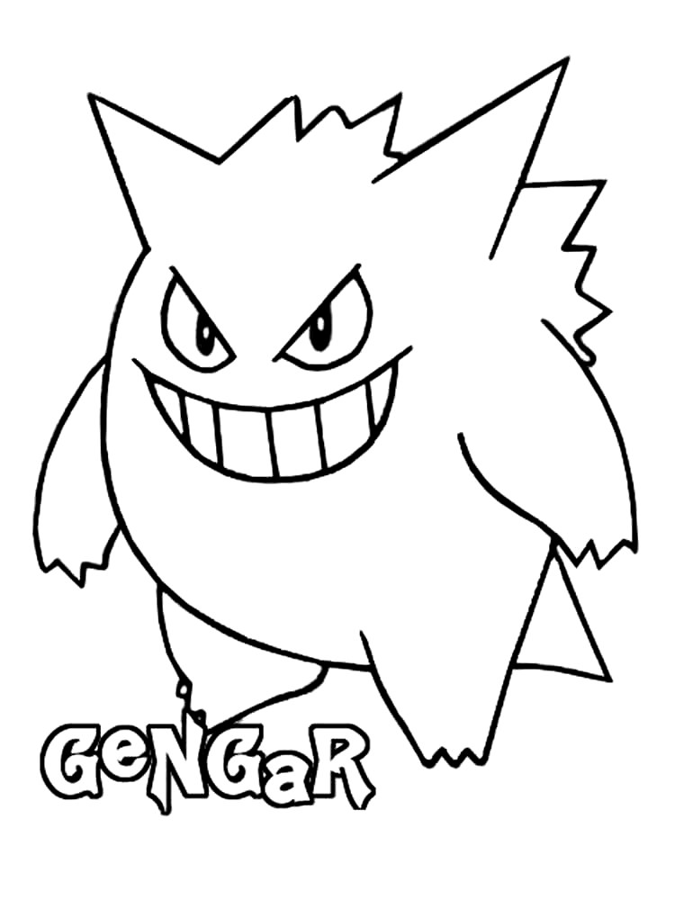 The best free Gengar coloring page images. Download from 74 free ...