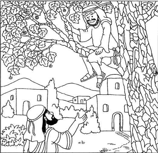 Preschool coloring page of zacchaeus Archives - Coloring Page For ...