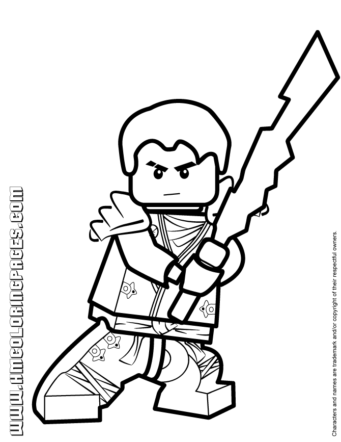 LEGO Ninjago Jay with Elemental Blade Coloring Page - Get Coloring Pages