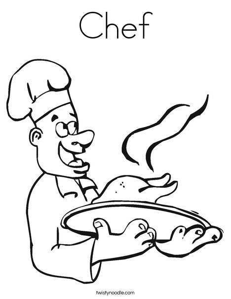 Chef Coloring Page - Twisty Noodle
