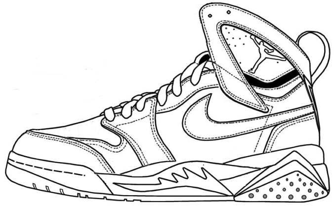 Air Jordan Shoes Coloring Pages to Learn Drawing Outlines | Air ...